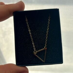 Gold triangle necklace